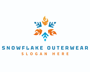 Fire Snowflake Hvac logo design