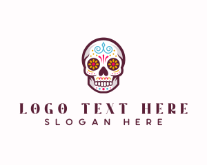 Calavera - Decorative Art Skull logo design