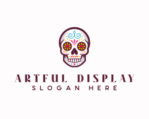 Decorative Art Skull logo design