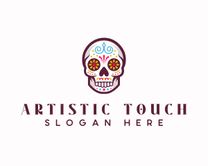 Decorative Art Skull logo design