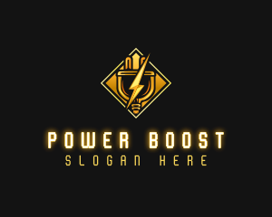 Charger - Plug Power Electric logo design