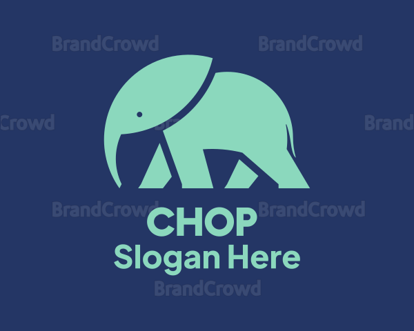 Teal Elephant Silhouette Logo