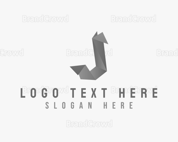 Digital Origami Letter J Logo