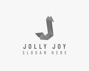 Digital Origami Letter J logo design