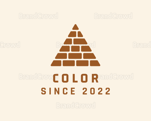 Brick Pyramid Construction Logo