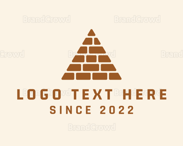 Brick Pyramid Construction Logo