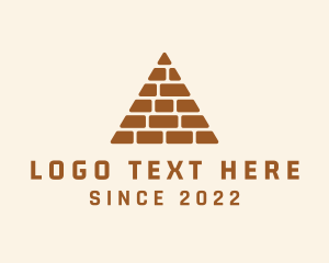 Construction Worker - Brick Pyramid Construction logo design