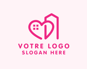 Care - Heart Love Building logo design