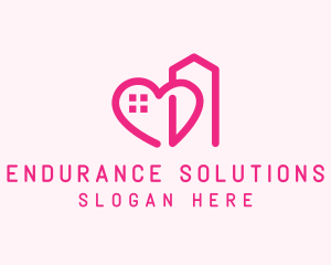 Heart Love Building  logo design