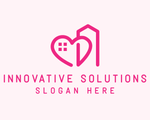 Heart Love Building  logo design