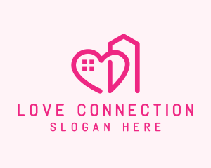 Heart Love Building  logo design