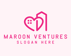 Heart Love Building  logo design