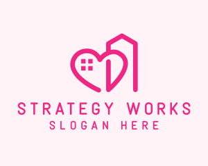 Heart Love Building  logo design