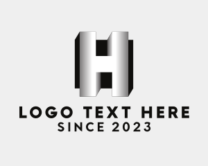 Geometric - 3D Modern Letter H logo design