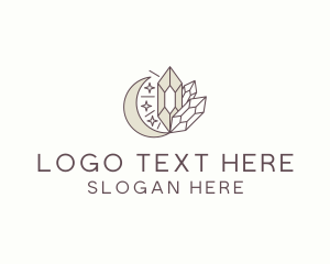 High End - Cosmic Crystal Stone logo design