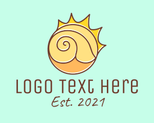 Coastal - Sun Beach Sea Shell logo design