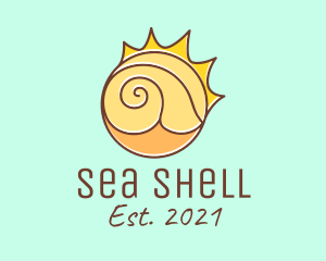 Sun Beach Sea Shell  logo design