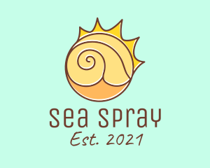 Sun Beach Sea Shell  logo design