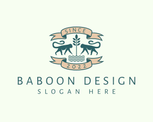 Baboon - Wildlife Monkey Conservation Banner logo design