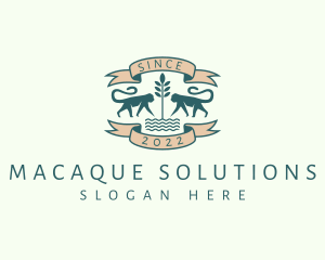 Macaque - Wildlife Monkey Conservation Banner logo design