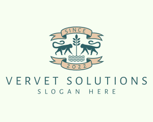 Vervet - Wildlife Monkey Conservation Banner logo design