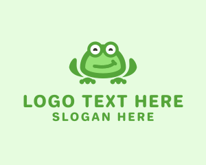 Food Mascot - Happy Frog Pet logo design