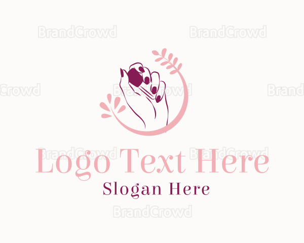 Hand Nail Polish Wordmark Logo