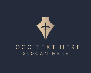 Traveling - Flying Writing Pen logo design