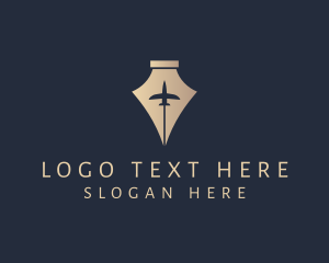 Travel Blog - Flying Writing Pen logo design