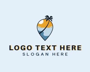 Palm Tree - Travel Beach Resort logo design