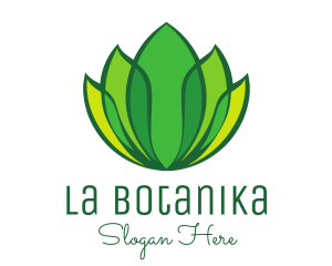 Green Yellow Leaf Lotus Logo