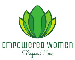 Green Yellow Leaf Lotus logo design