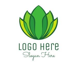Eco Friendly - Green Yellow Leaf Lotus logo design
