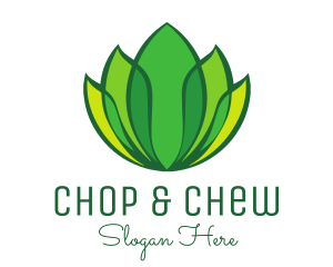 Organism - Green Yellow Leaf Lotus logo design
