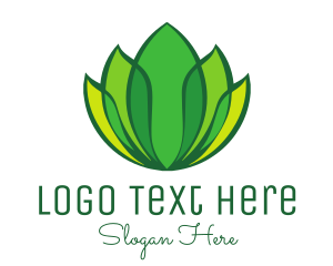 Green Yellow Leaf Lotus Logo