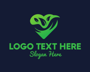 Green - Eco Leaf Heart logo design