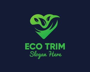 Eco Leaf Heart logo design