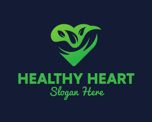 Eco Leaf Heart logo design