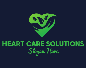 Eco Leaf Heart logo design