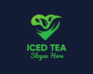 Eco Leaf Heart logo design