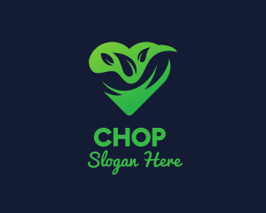 Green - Eco Leaf Heart logo design