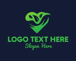 Abstract Design - Eco Leaf Heart logo design