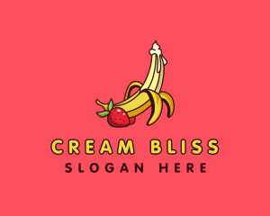 Cream - Strawberry Banana Cream logo design