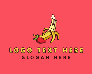 Naughty - Strawberry Banana Cream logo design