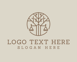 Law - Tree Lawyer Scale logo design