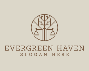 Tree - Tree Lawyer Scale logo design