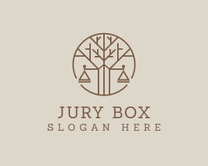 Jury - Tree Lawyer Scale logo design
