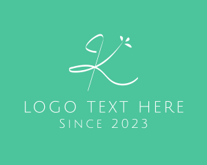 Beauty - Minimalist Floral Letter K logo design