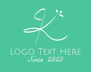 Letter K - Floral Letter K logo design