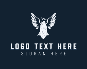 Airforce - Bird Flying Aviary logo design